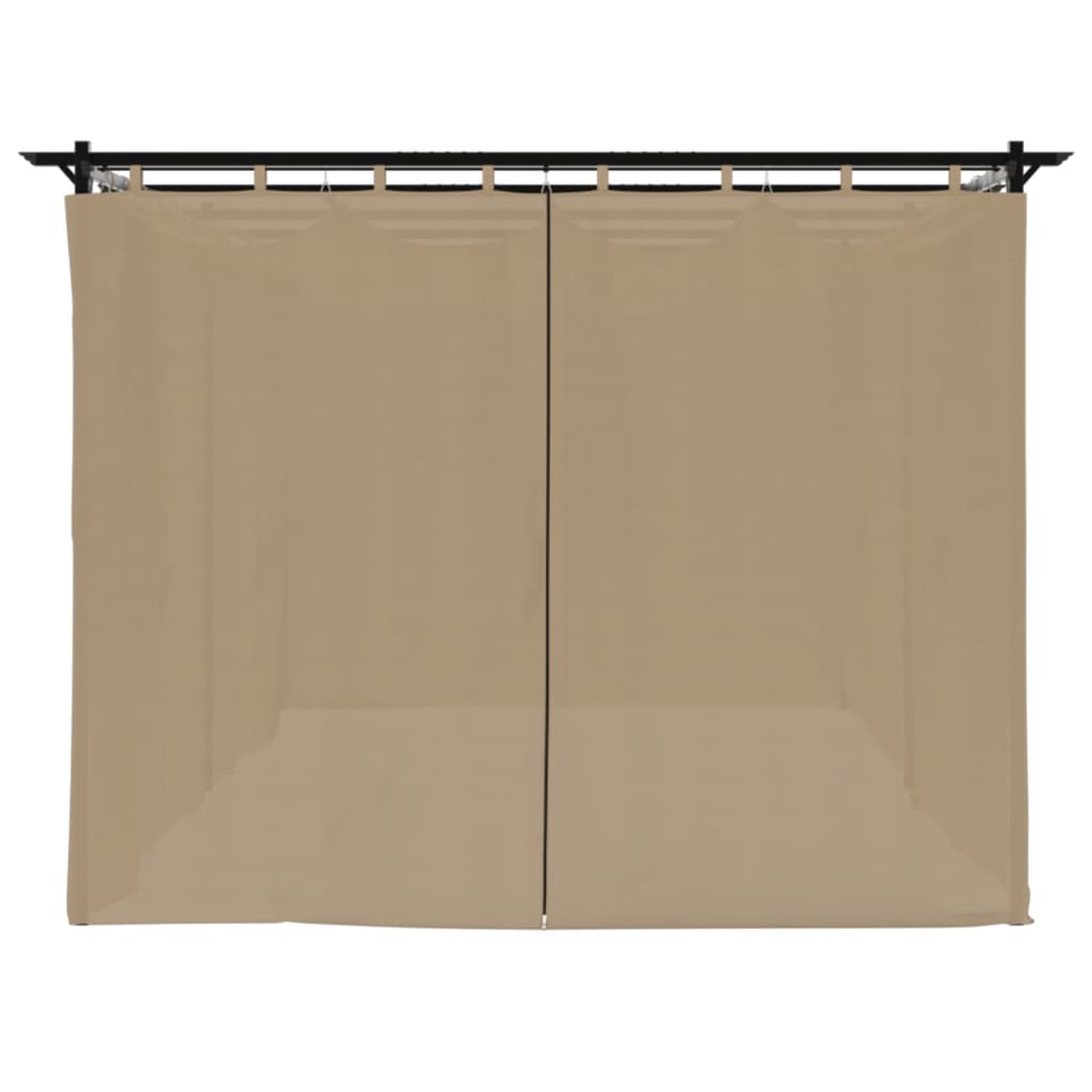 Pavillon mit Vorhängen Creme 3x3 m Stahl