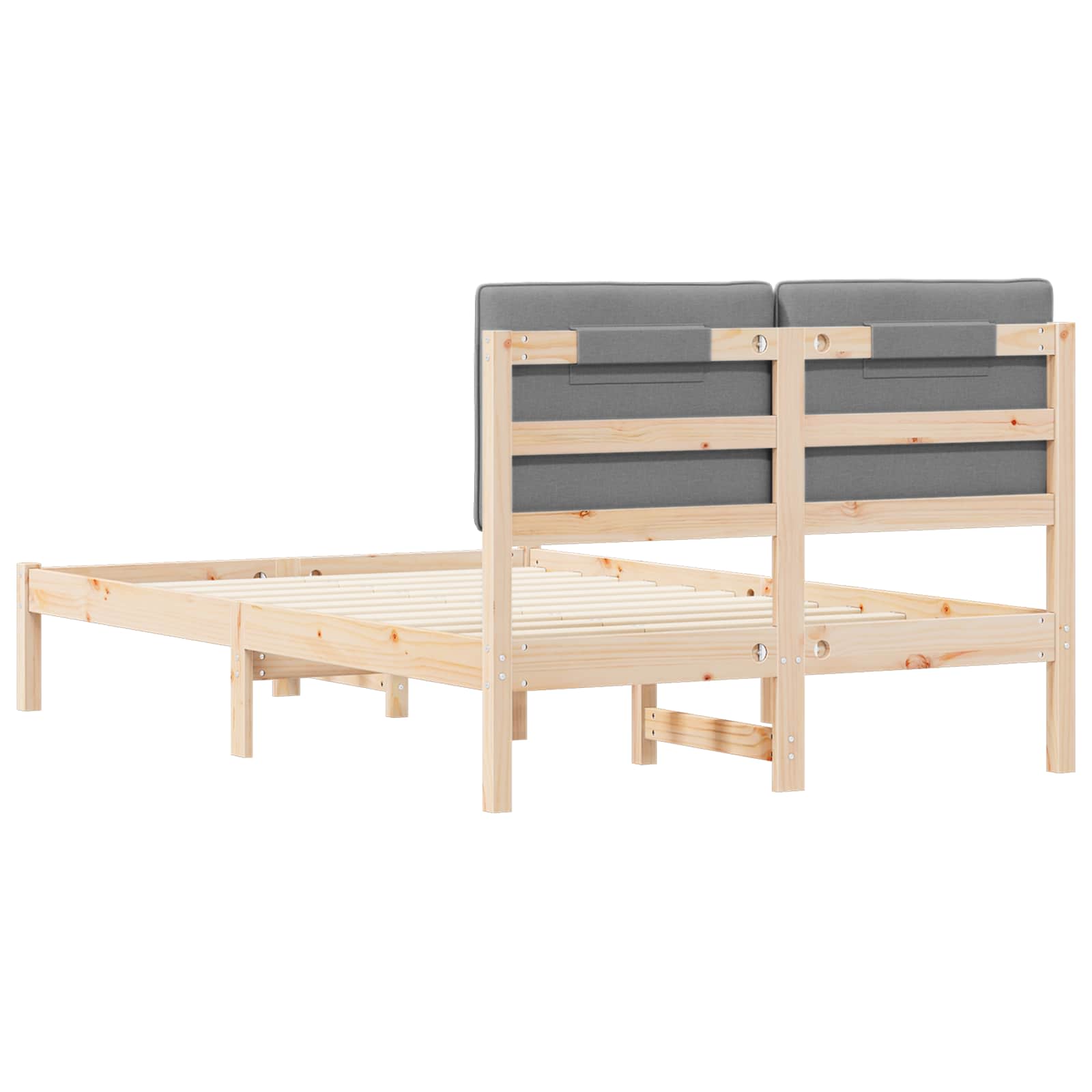 Bettgestell mit gepolstertem Kopfteil Hellgrau 200 x 200 cm