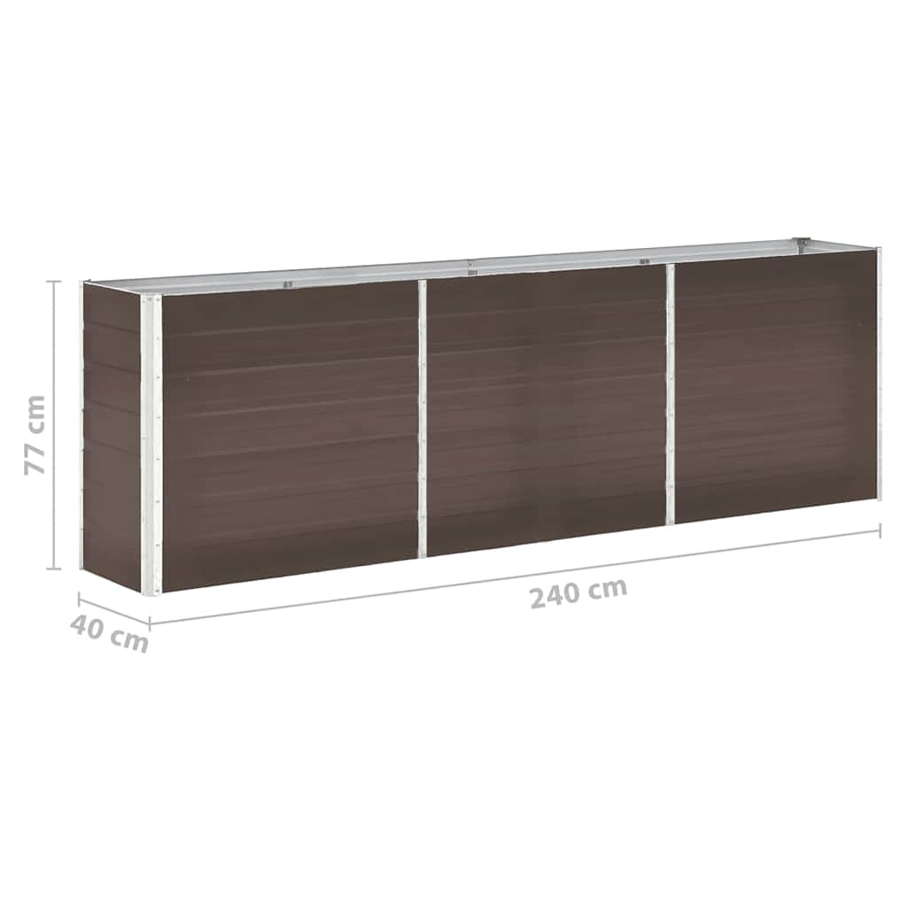 Hochbeet Braun 160 x 80 x 77 cm Verzinkter Stahl