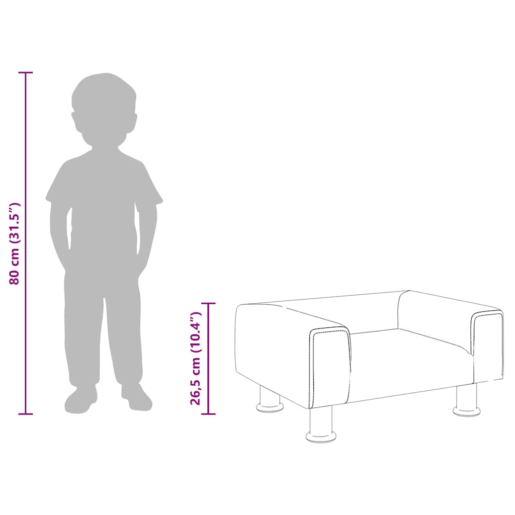 Kindersofa Blau 70x45x26,5 cm Samt