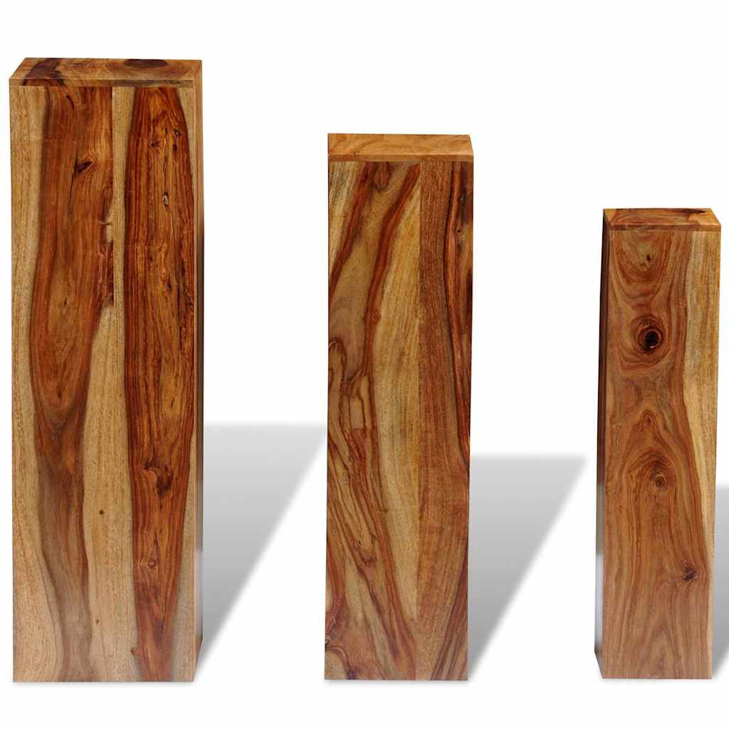 3-teilige Blumentreppe Massivholz Akazie Braun
