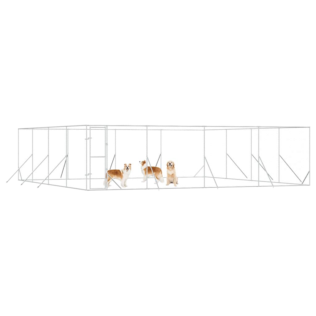 Outdoor-Hundezwinger Silbern 2x2x2 m Verzinkter Stahl