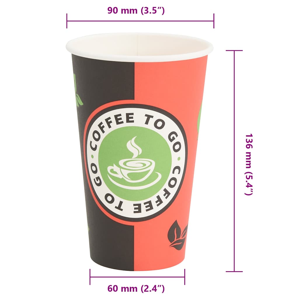 1000 Stk. Einweg-Kaffeebecher Pappe 120 ml (4 oz)