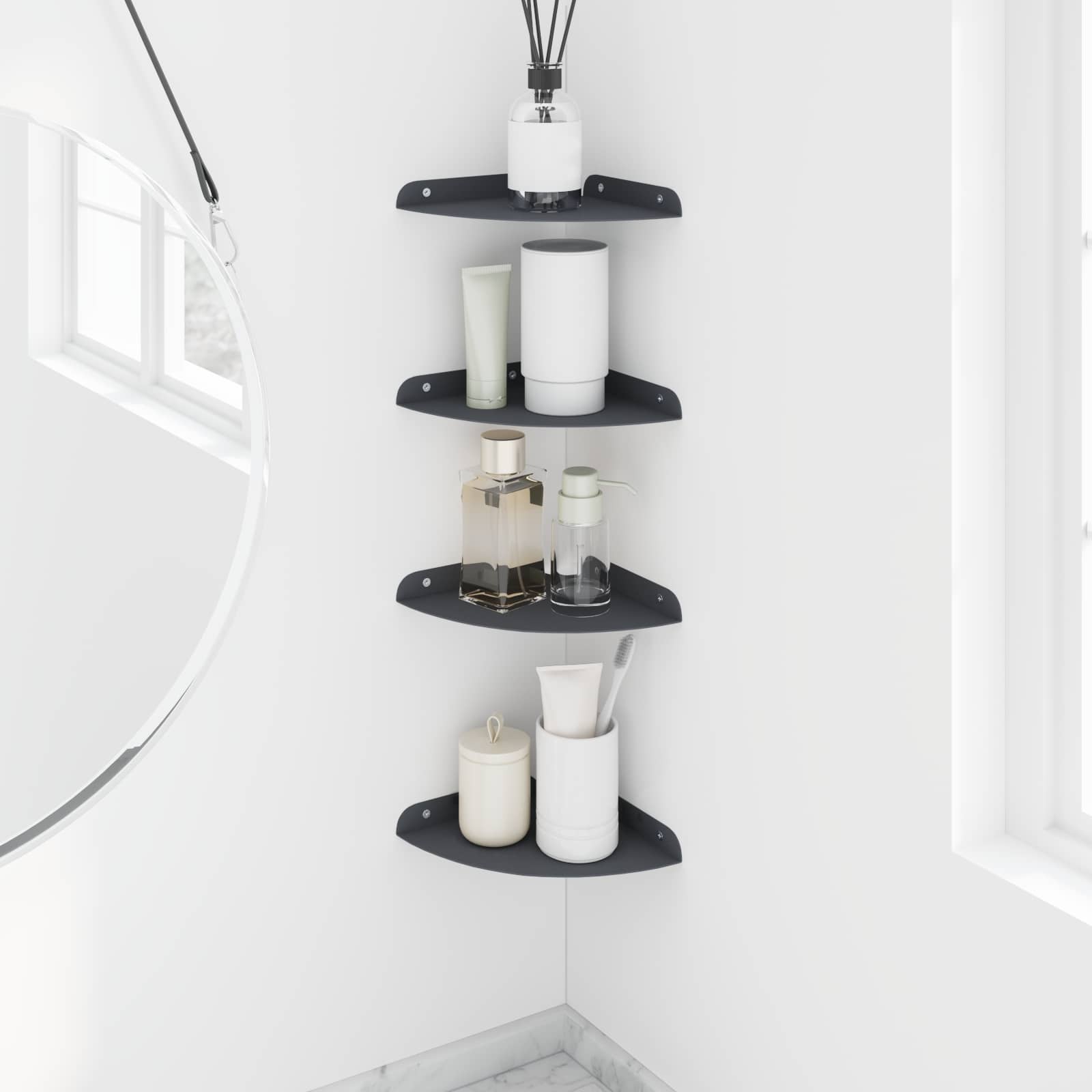Schwebendes Regal mit Regal 2 pcs Schwarz 15 x 15 x 2 cm