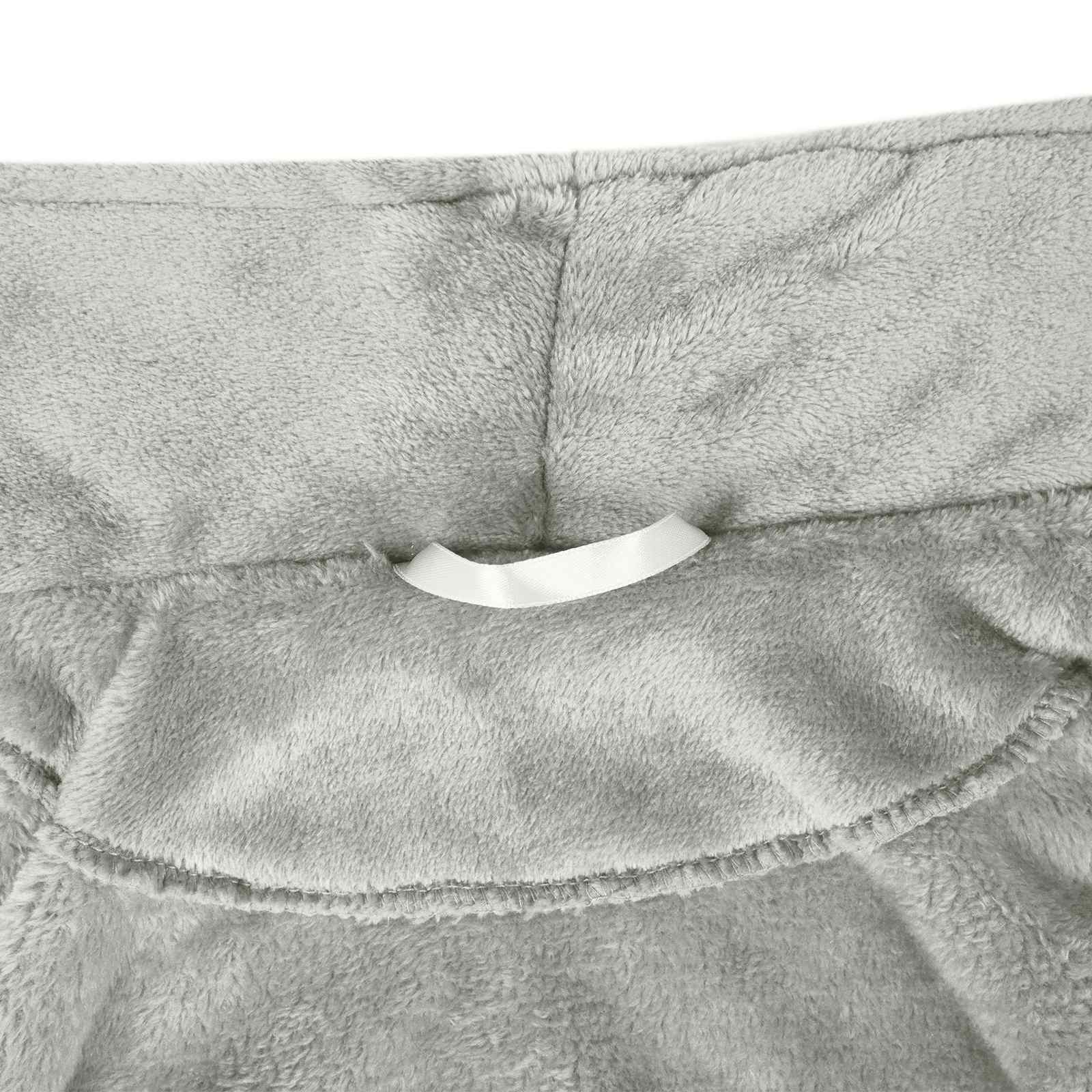 Bademantel ohne Kapuze Beige S Flanell
