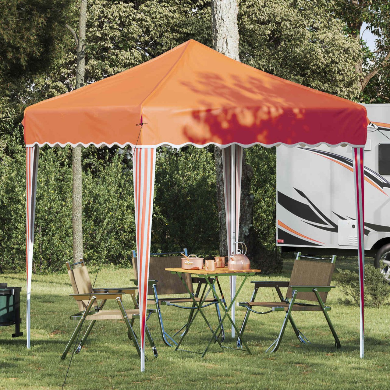 Pop-up Partyzelt 195 x 195 x 245 cm Creme Oxford-Stoff