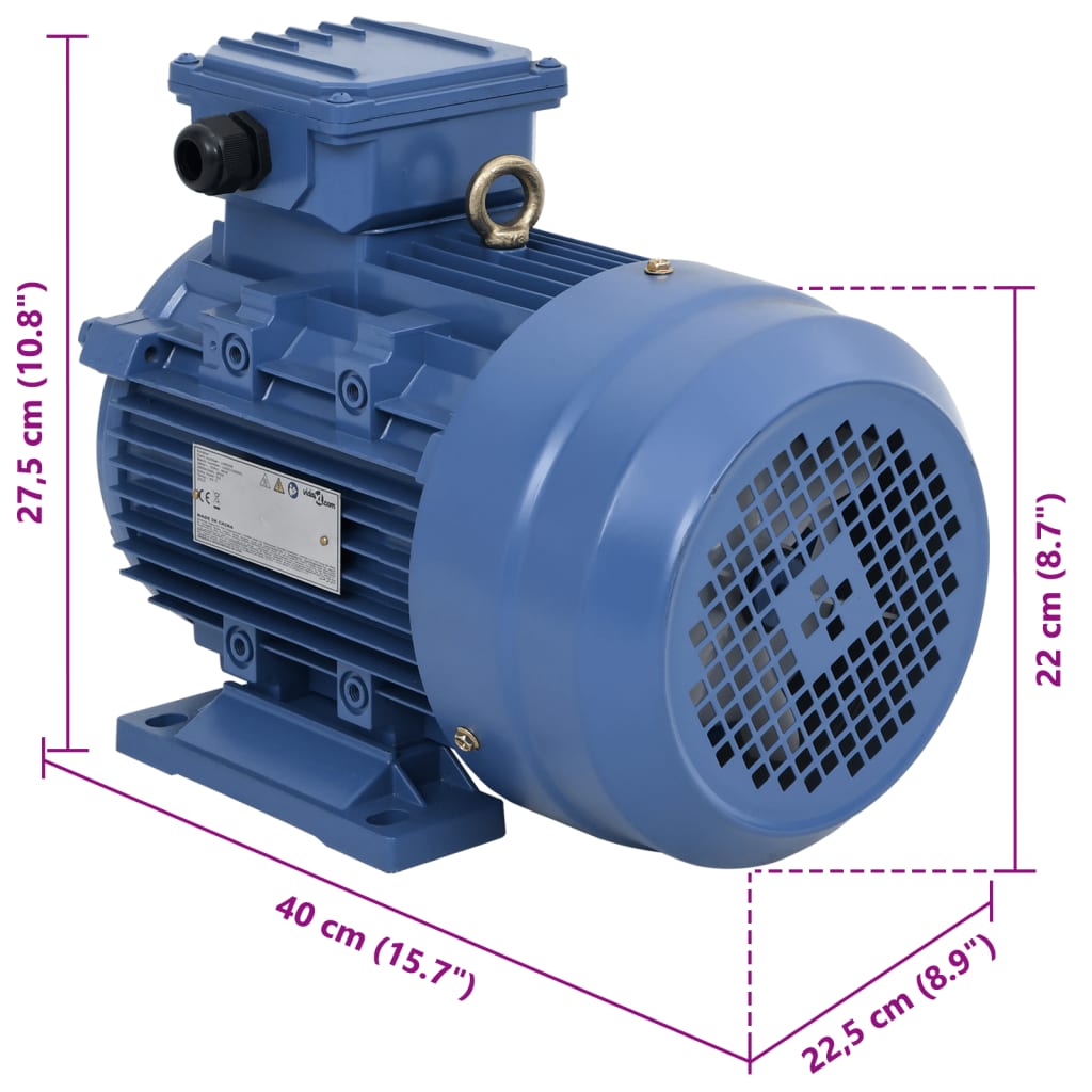 3-Phasen-Elektromotor Aluminium 2,2 kW 3 PS 2-Polig 2840 U/min