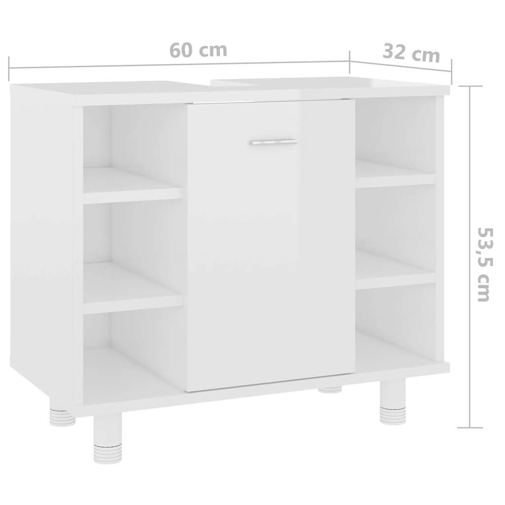 Badezimmerschrank Weiß 60x32x53,5 cm Holzwerkstoff