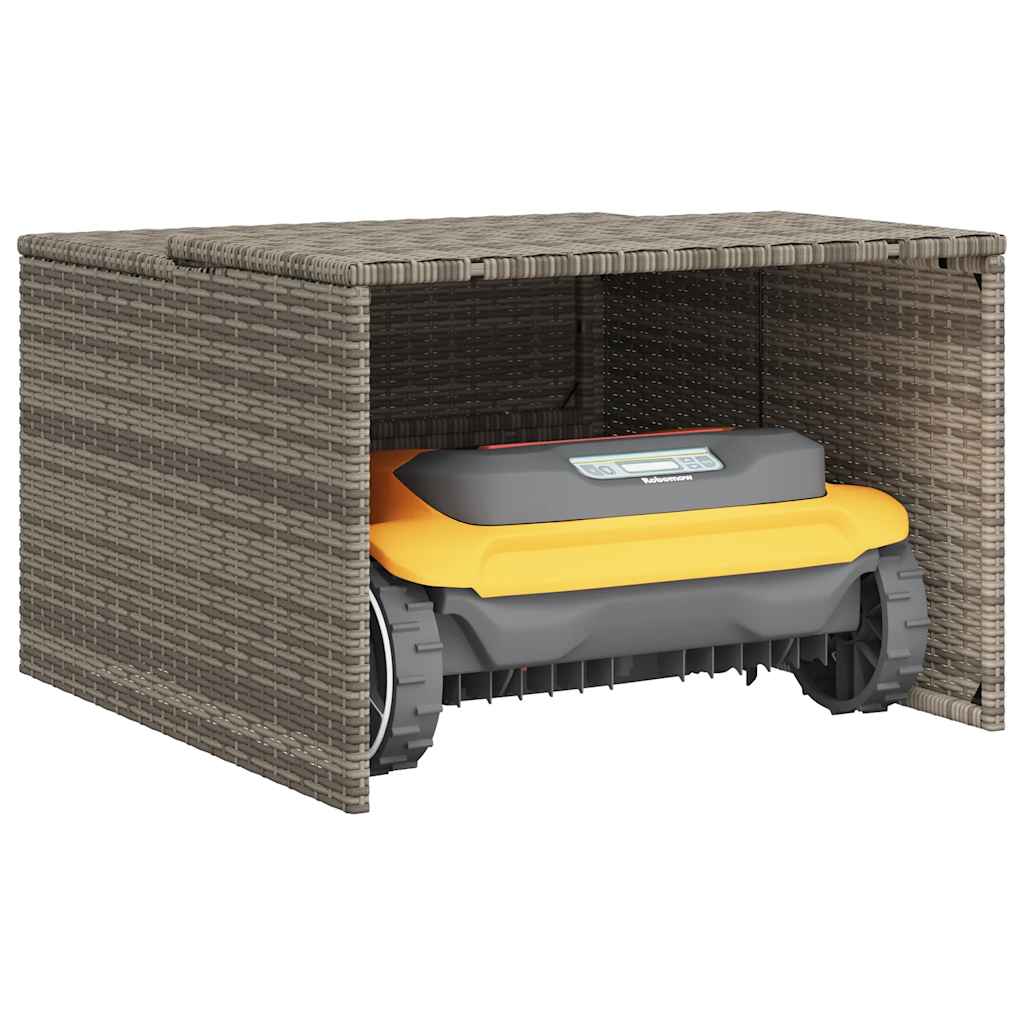Mähroboter-Garage Schwarz 86x90x52/57 cm Poly Rattan