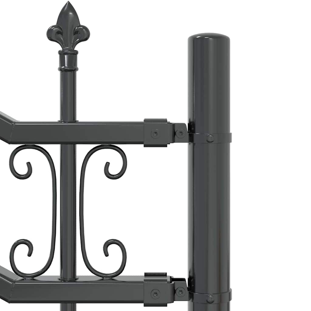 Gartenzaun KAMPEN mit Speerspitze Schwarz 240 x 75 cm Stahl