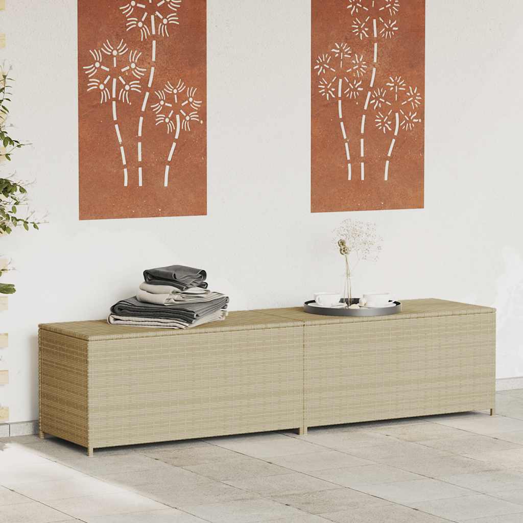 Gartentruhe Schwarz 283L Poly Rattan