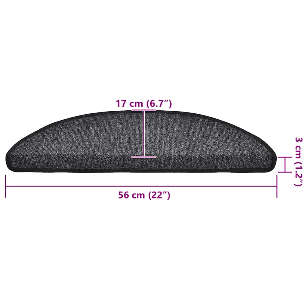 Stufenmatten 15 Stk. 56x17x3 cm Anthrazit Halbrund