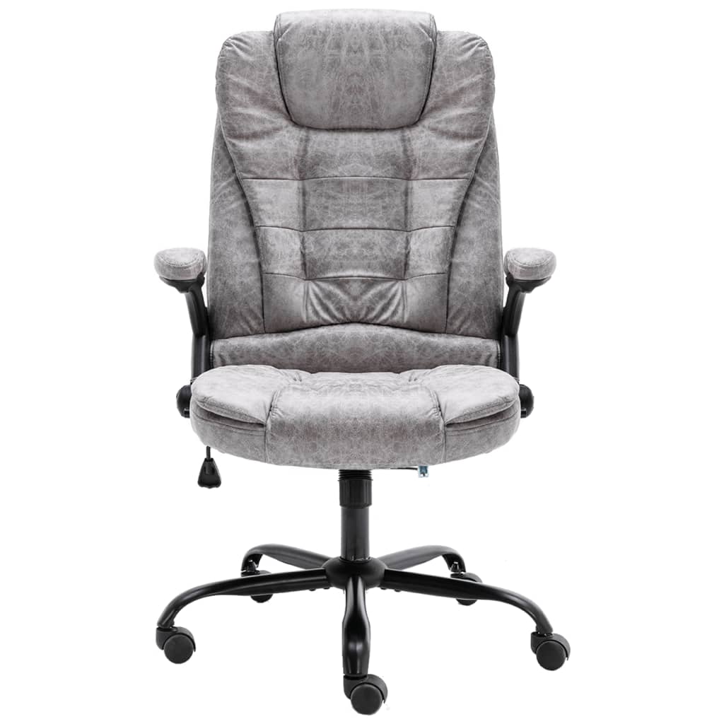 Bürostuhl Hellgrau Wildleder-Optik