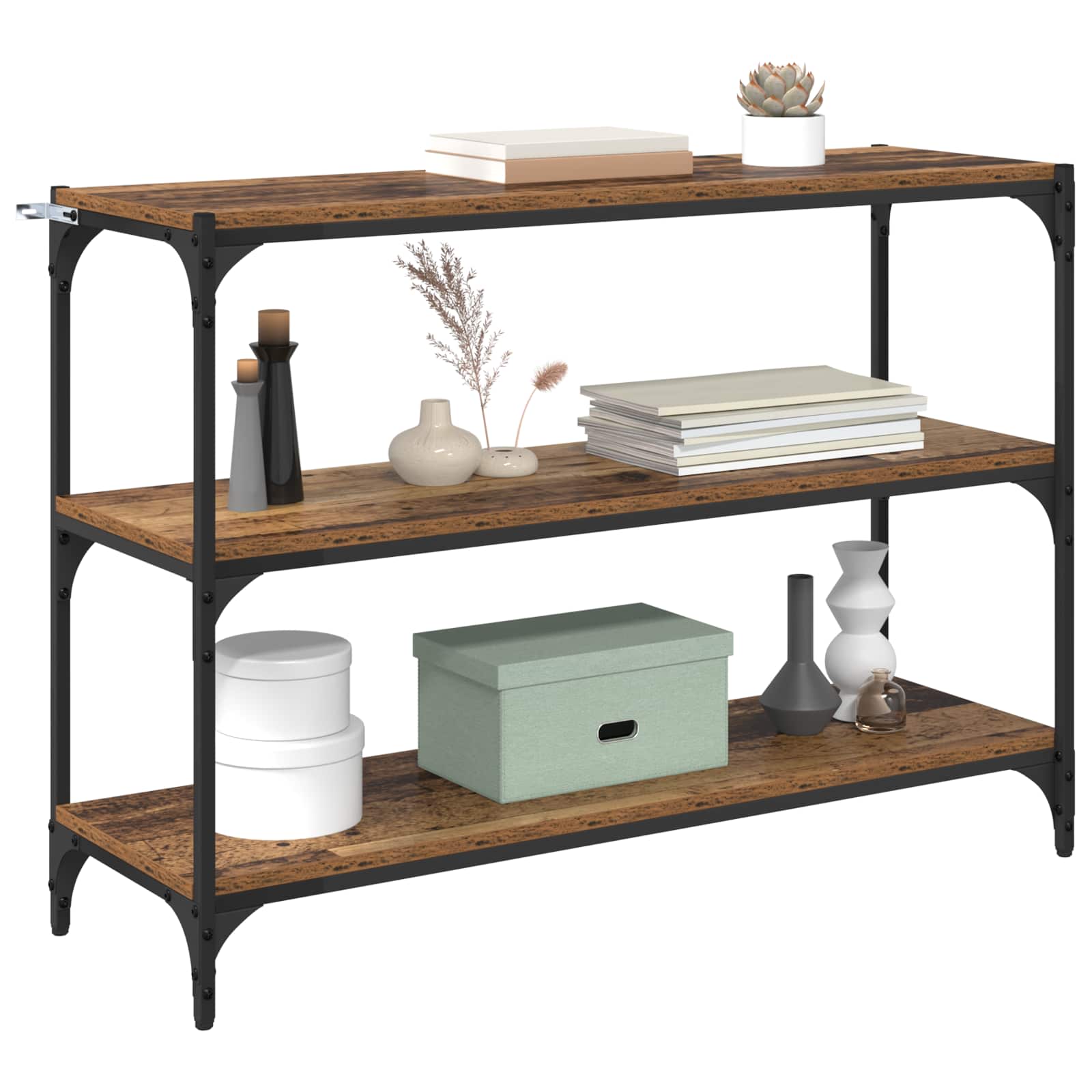 Bücherregal Schwarz 40x33x70,5 cm Holzwerkstoff und Stahl