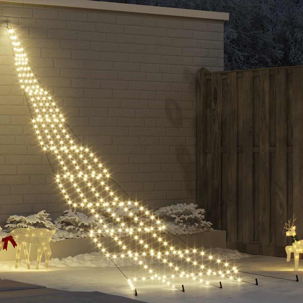 LED Weihnachtsbaum mit Erdspießen Warmes Weiß 182 cm Metall
