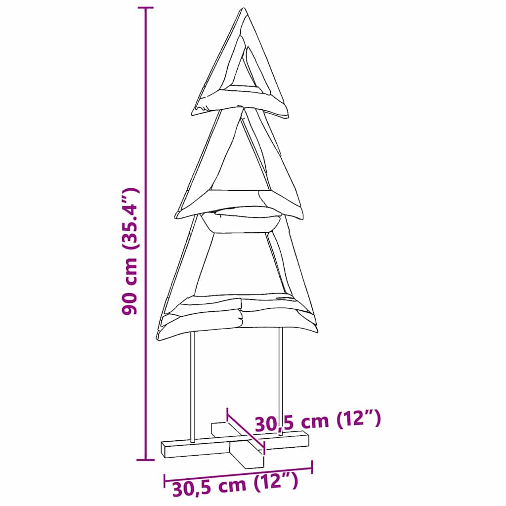 Weihnachtsbaum mit Ständer Braun 90 cm Massivholz Teak