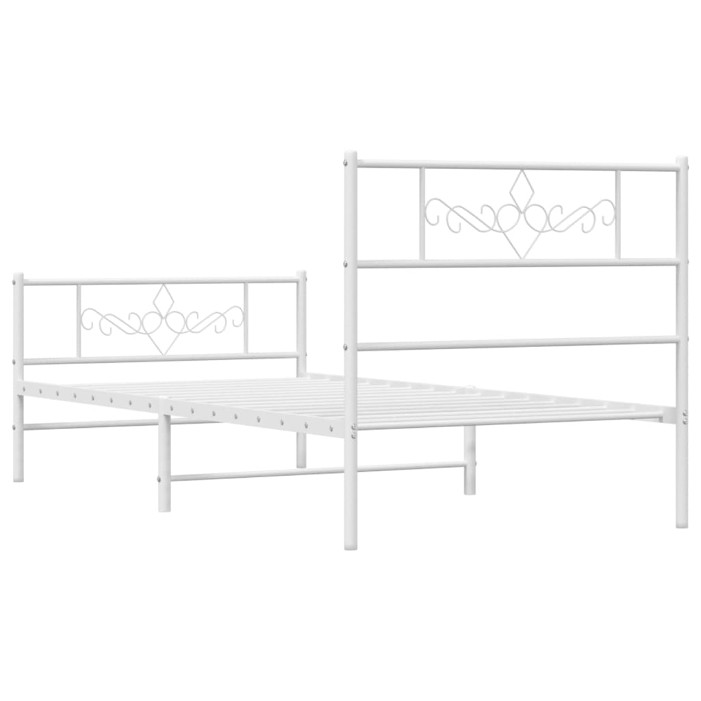 Bettgestell mit Kopfteil Metall Schwarz 100x190 cm
