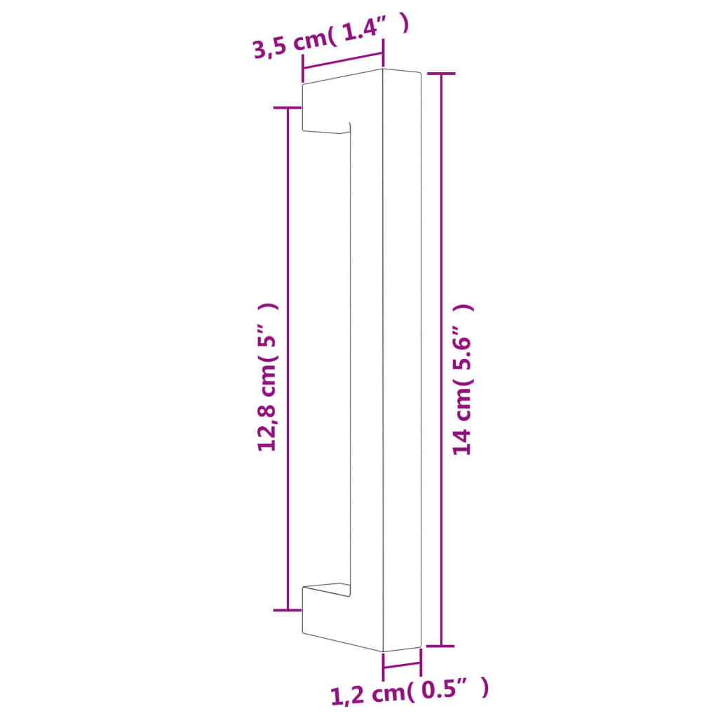 Möbelgriffe 10 Stk. Silbern 64 mm Edelstahl
