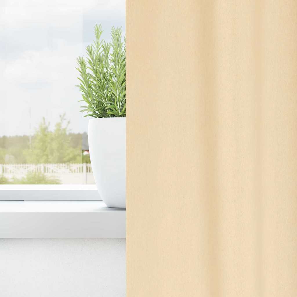 Verdunkelungs-Vorhänge mit Ringen 2 pcs Beige 140 x 140 cm