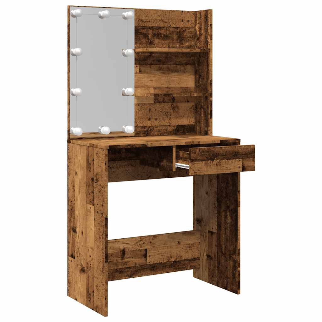 Schminktisch mit LED Weiß 74,5x40x141 cm