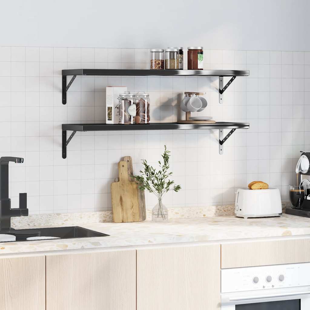 Wandregale 2 Stk. 100x40 cm Silbern Edelstahl