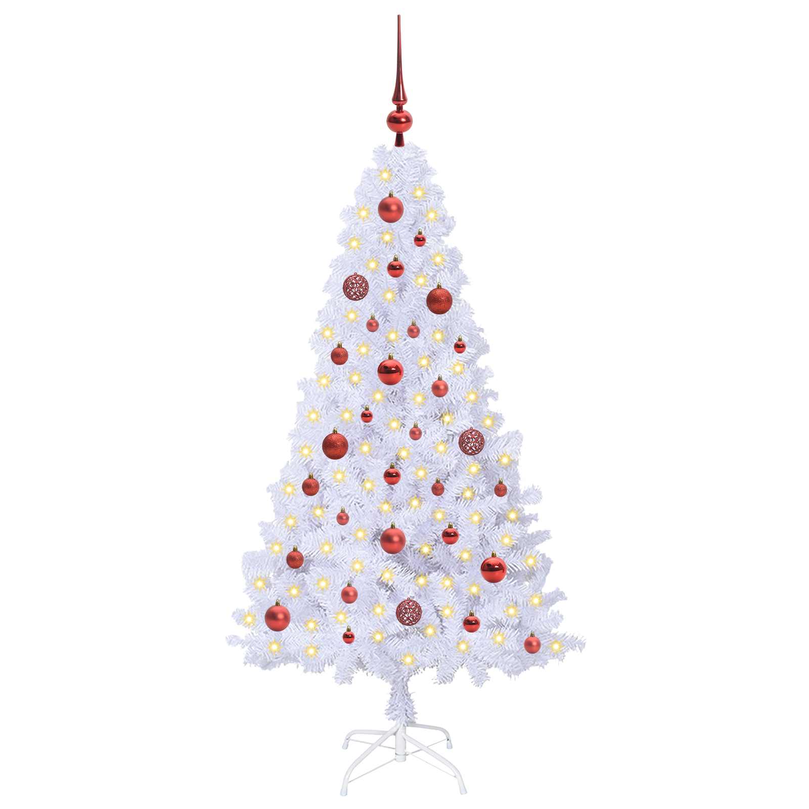 Künstlicher Weihnachtsbaum Weiß 120 cm PVC und Stahl