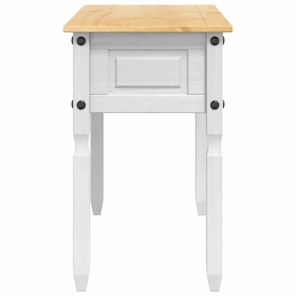 Beistelltisch Corona Weiß 115 x 46 x 73 cm Massives Kiefernholz