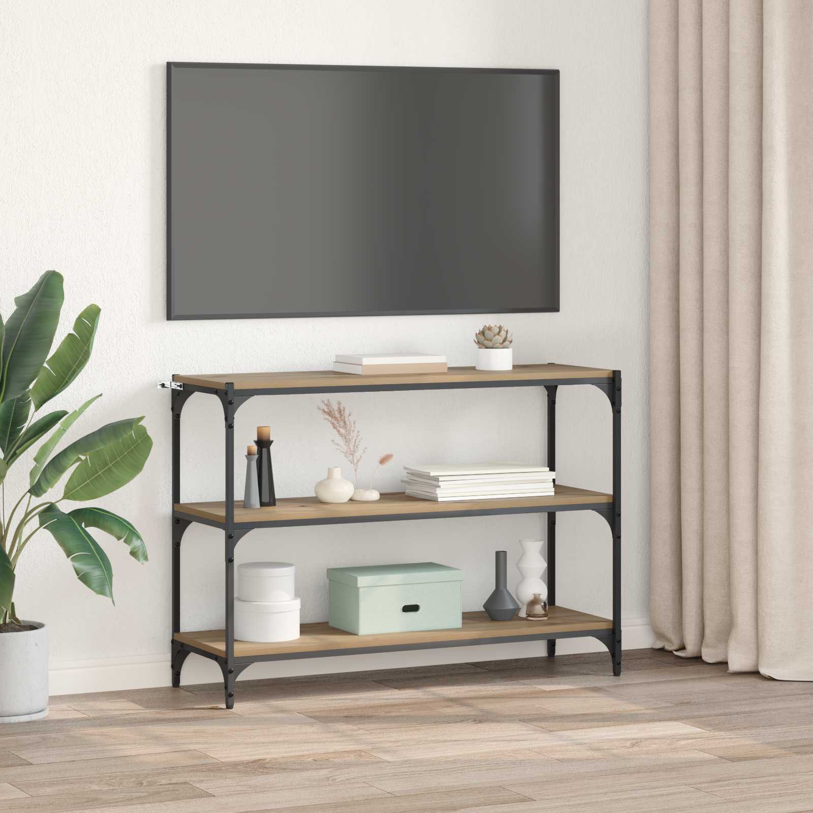 Bücherregal Schwarz 40x33x70,5 cm Holzwerkstoff und Stahl