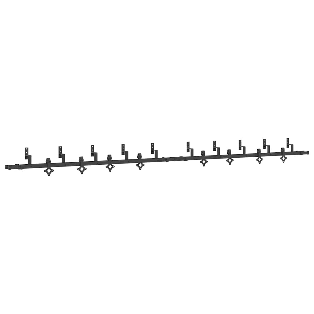 Schiebetürbeschlag-Set 152,5 cm Stahl Schwarz