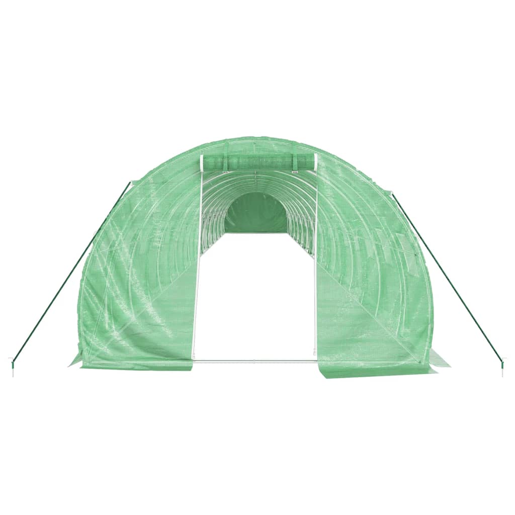 Gewächshaus mit Stahlrahmen Grün 48 m² 16x3x2 m