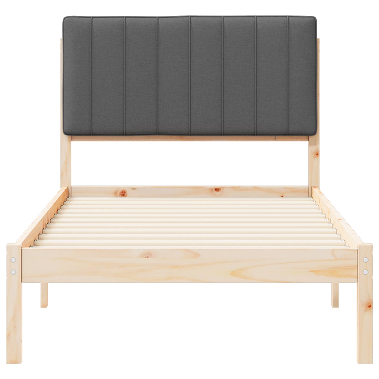 Bettgestell mit gepolstertem Kopfteil Hellgrau 200 x 200 cm