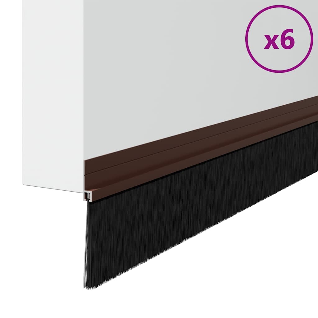 Selbstklebende Türbürstendichtungen 2 pcs Braun 100 cm