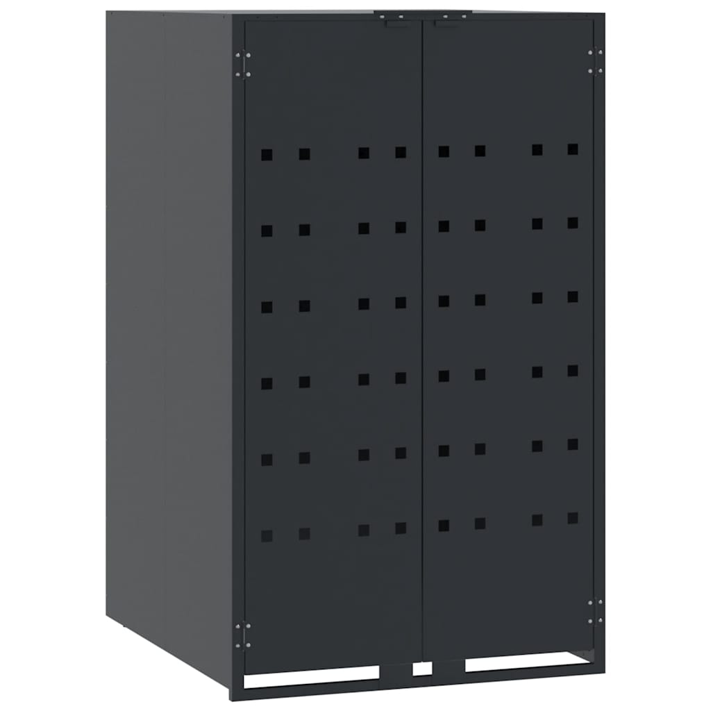 Mülltonnenbox für 2 Tonnen Schwarz 138x79x117 cm Stahl