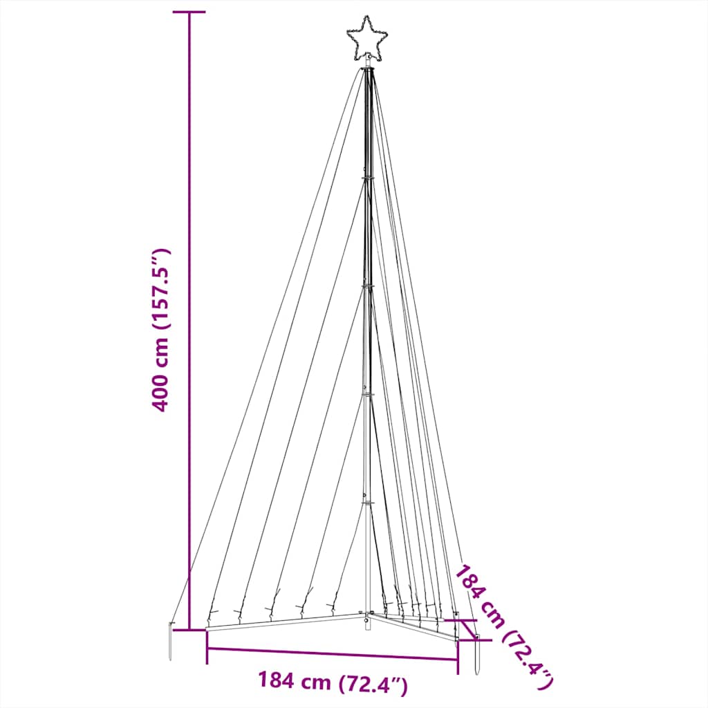 LED Weihnachtsbaum 339 LEDs Warmweiß 187 cm