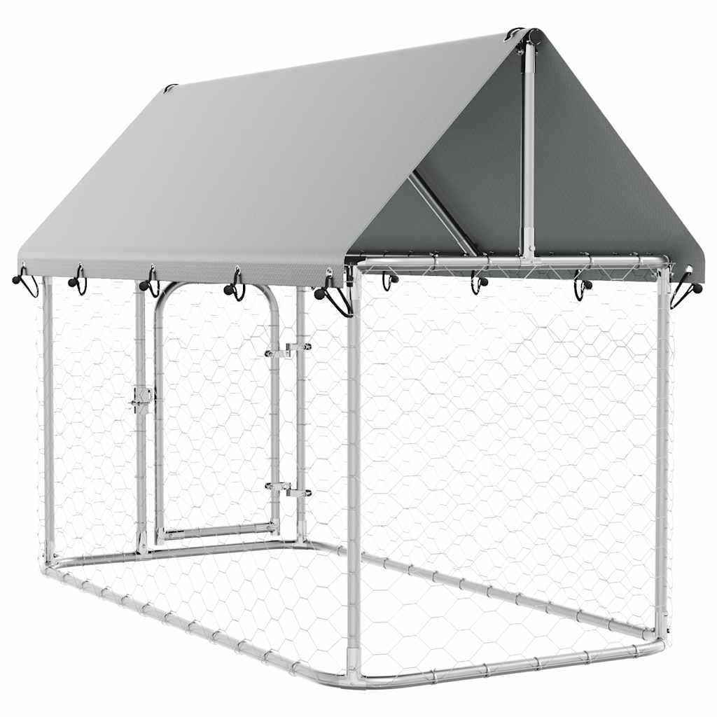 Outdoor-Hundezwinger mit Dach 400x200x150 cm