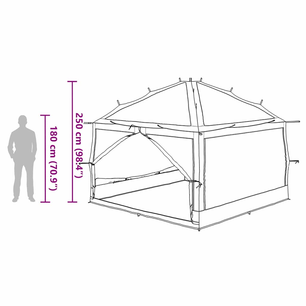 Innertelt 7-Personen 7 Personen Grün und Grau
