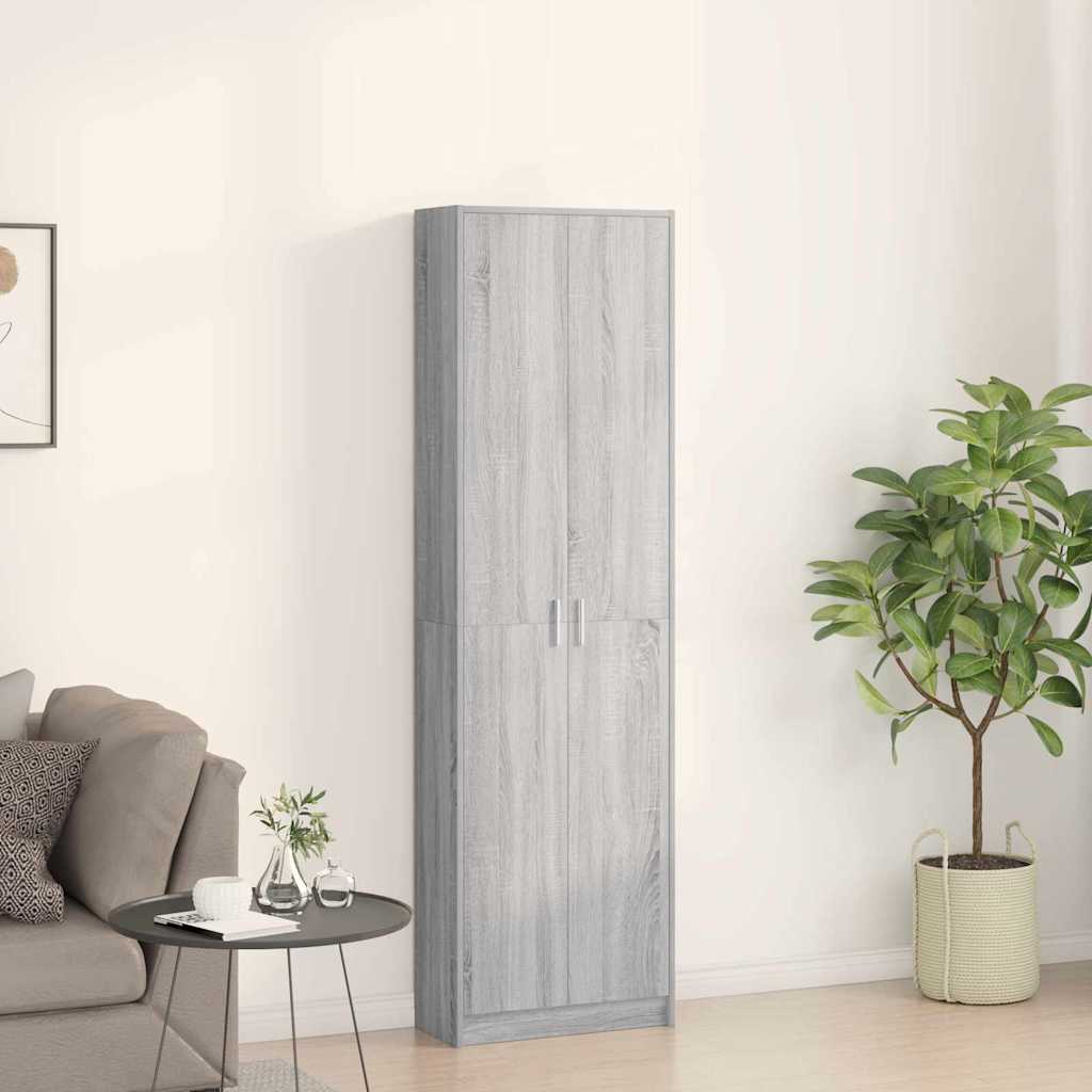 Kleiderschrank mit Regal Schwarz Eichen-Optik 55 x 25 x 189 cm