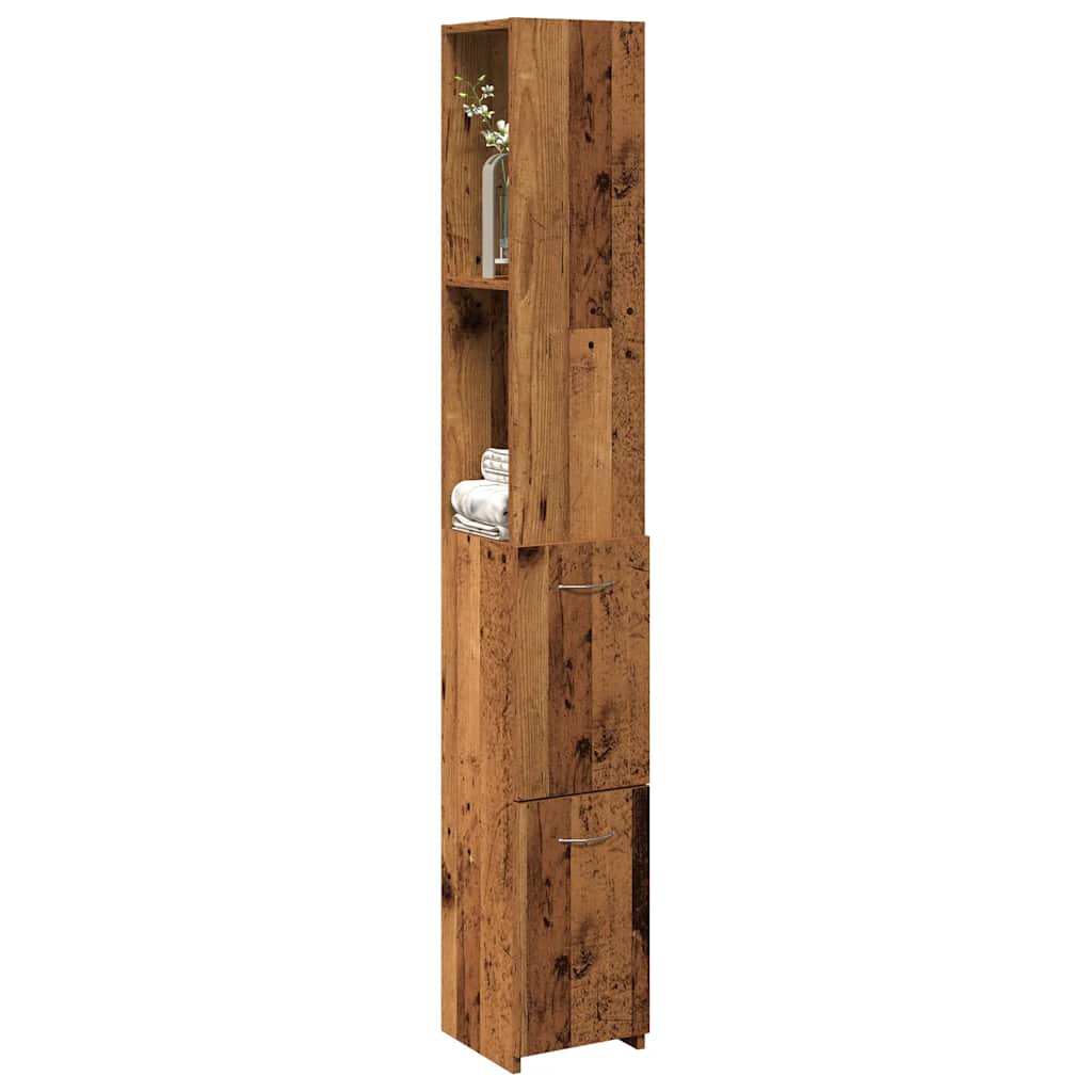 Badschrank Weiß 25x26,5x170 cm Holzwerkstoff