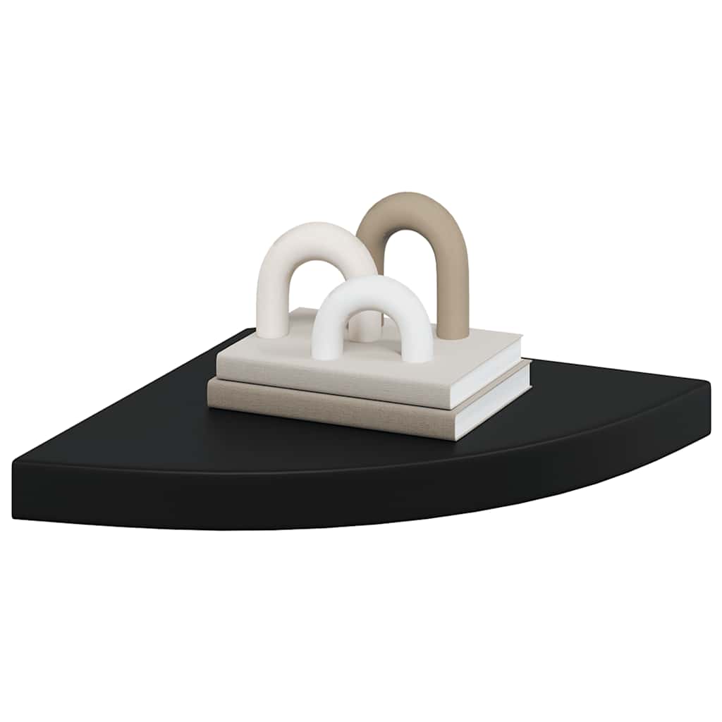 Schwebende Eckregale 2 Stk. Hochglanz-Weiß 25x25x3,8 cm MDF