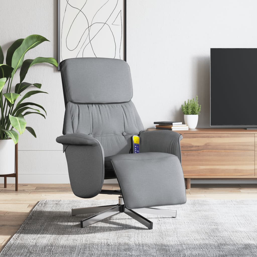 Massagesessel mit Fußteil Braun Stoff