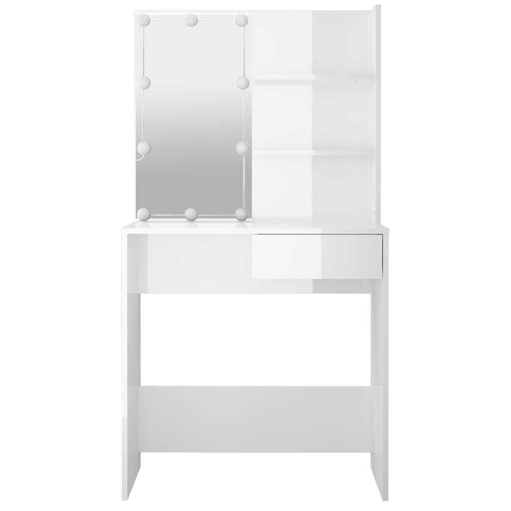 Schminktisch mit LED Weiß 74,5x40x141 cm