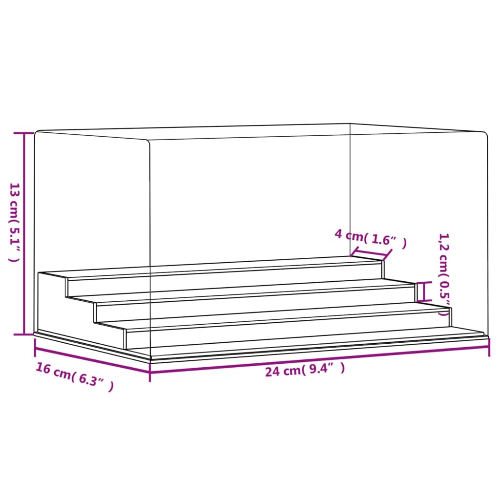 Vitrine Transparent 19,5x8,5x8,5 cm Acryl