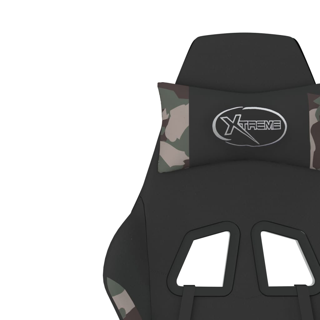 Gaming-Stuhl mit Massagefunktion Schwarz und Creme Stoff