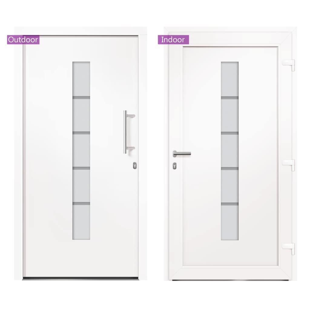 Haustür Aluminium und PVC Weiß 100x210 cm