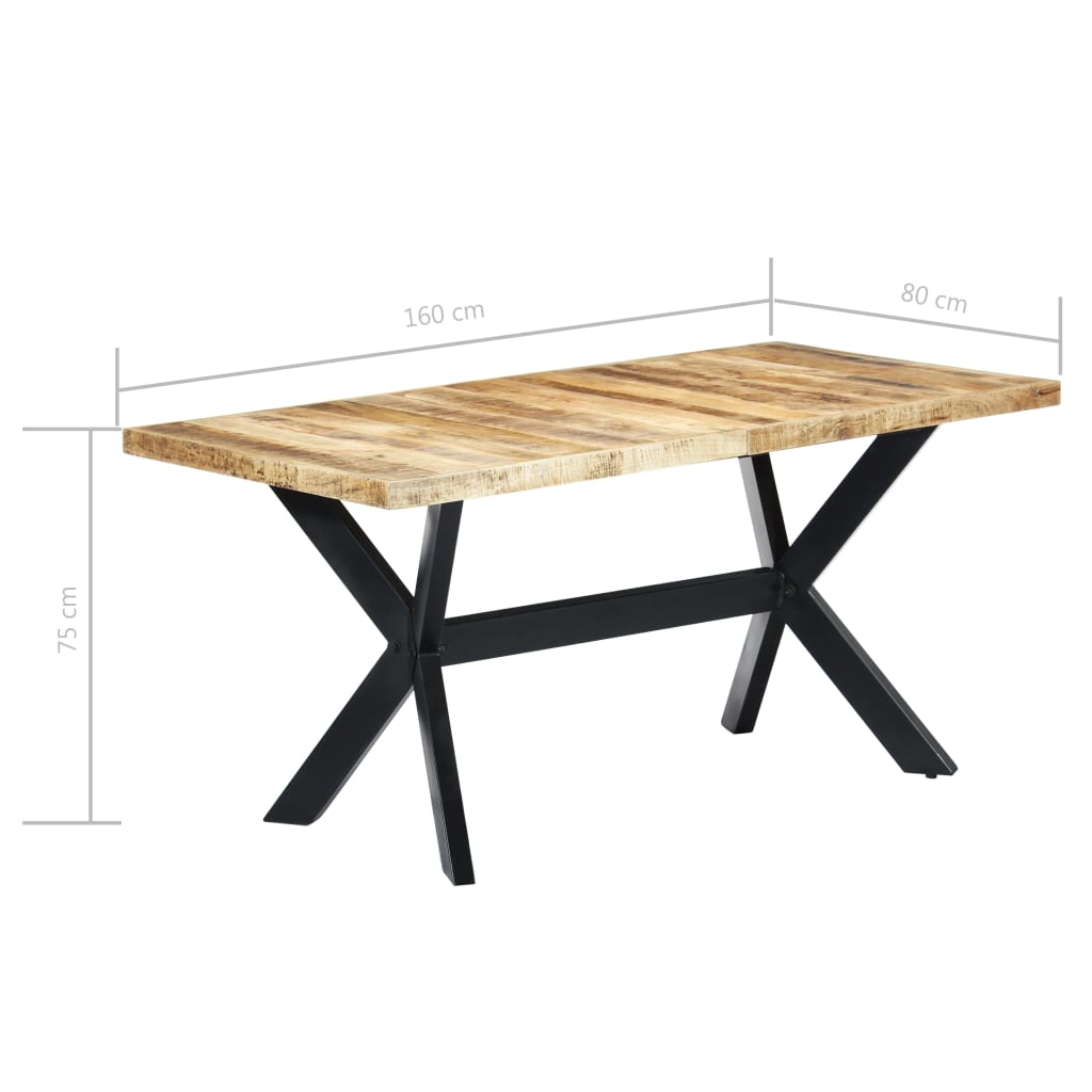 Esstisch Massivholz Mango und Stahlgestell 180 cm