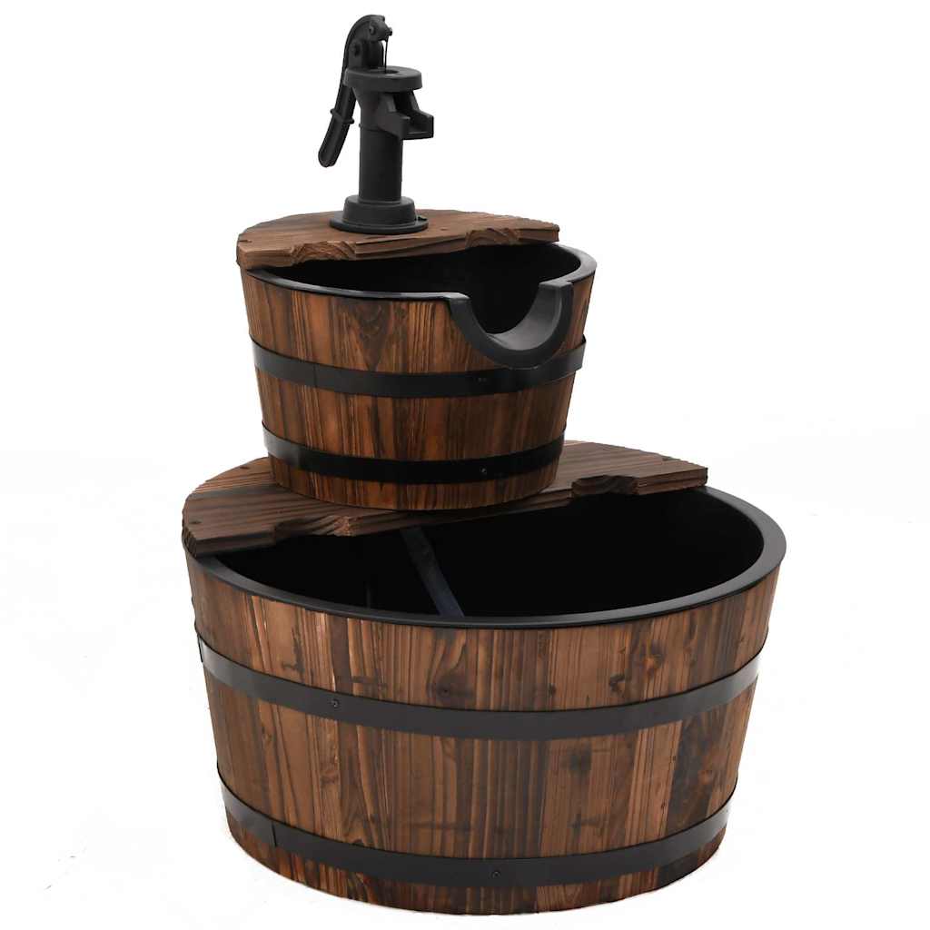 Gartenbrunnen mit Pumpe 60x60x94 cm Massivholz Tanne