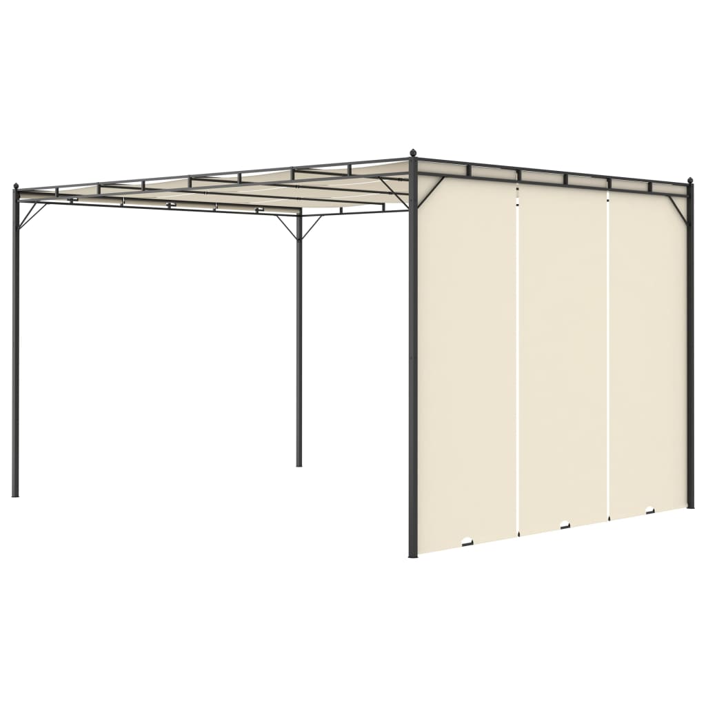 Pavillon 4 x 3 x 2,3 m Grün Polyester und Stahl