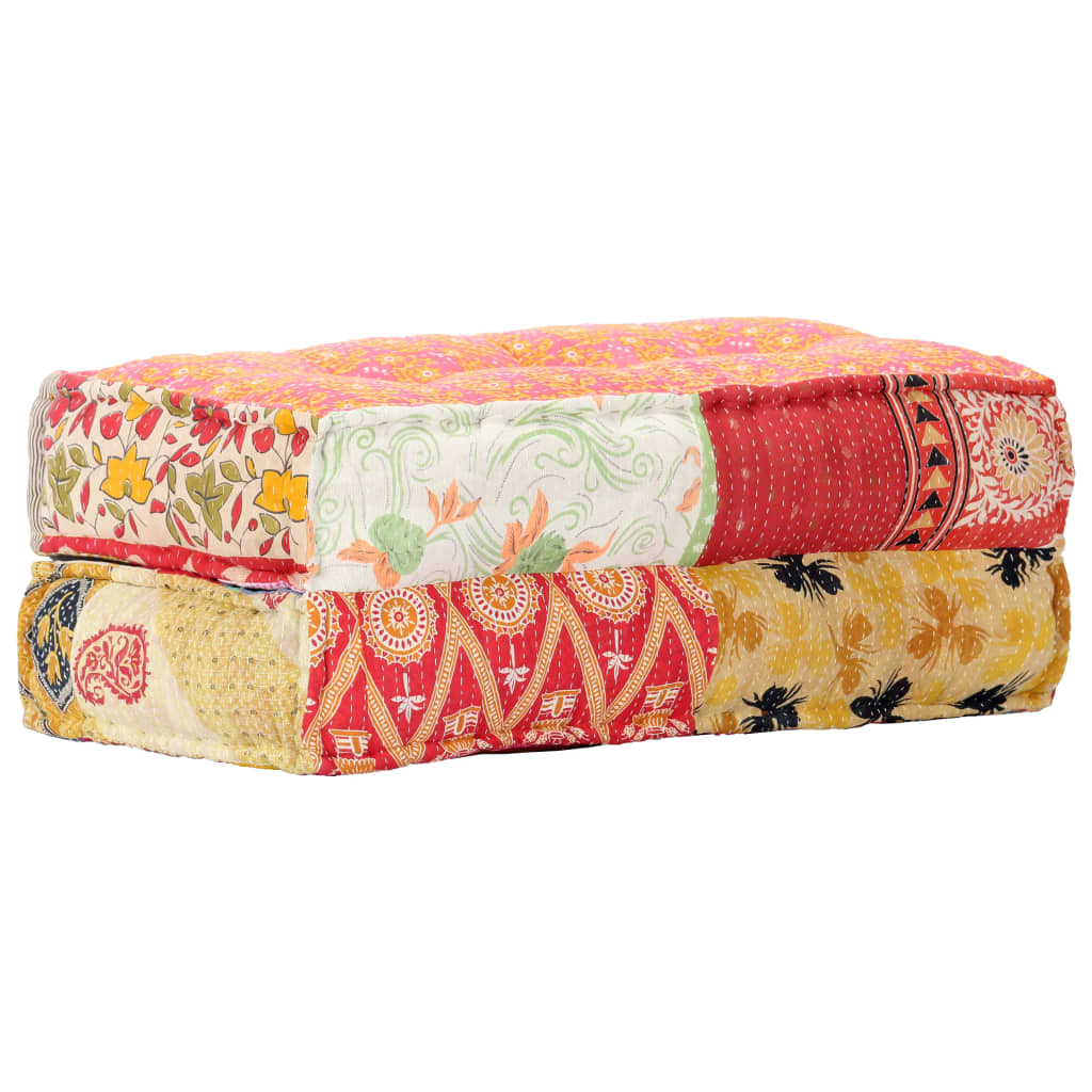 2-Sitzer Modularer Pouf Patchwork Stoff