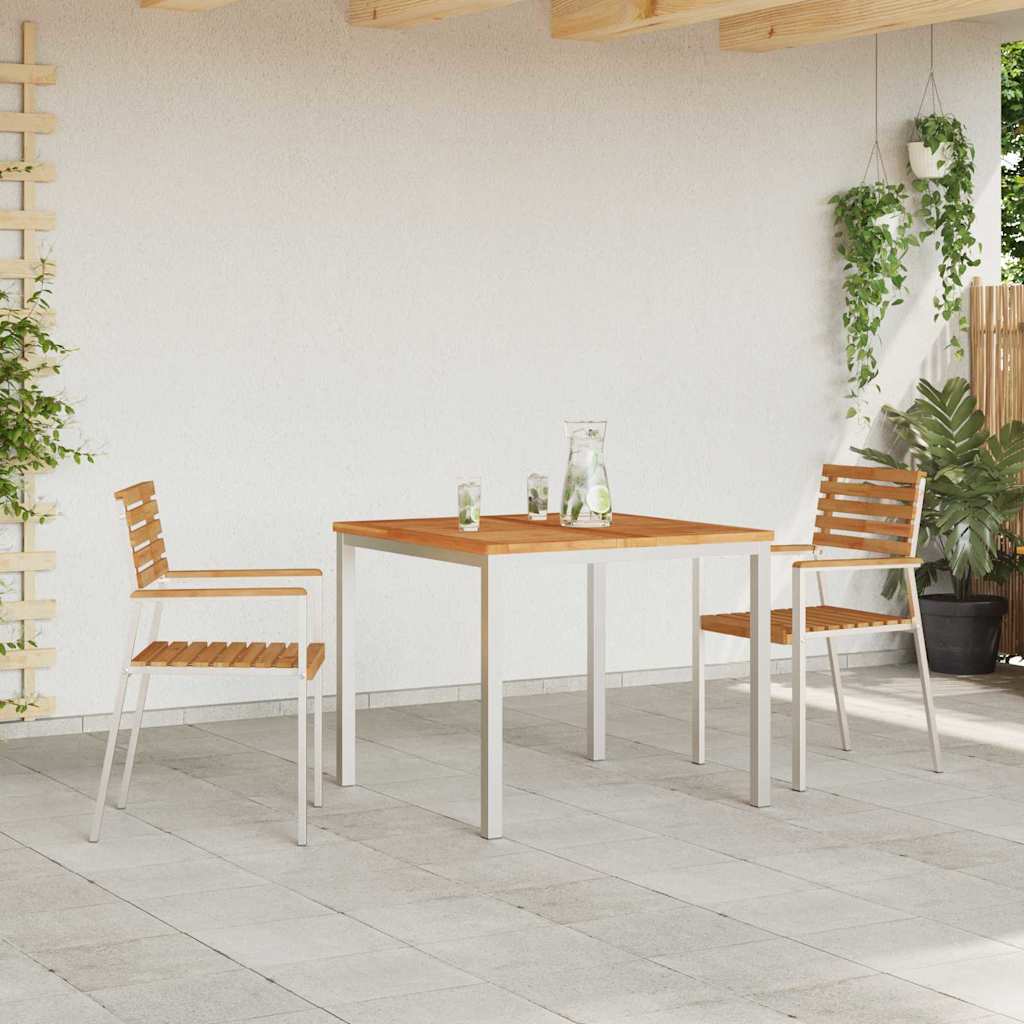 Gartenstuhl 6 pcs Massives Akazienholz und Edelstahl