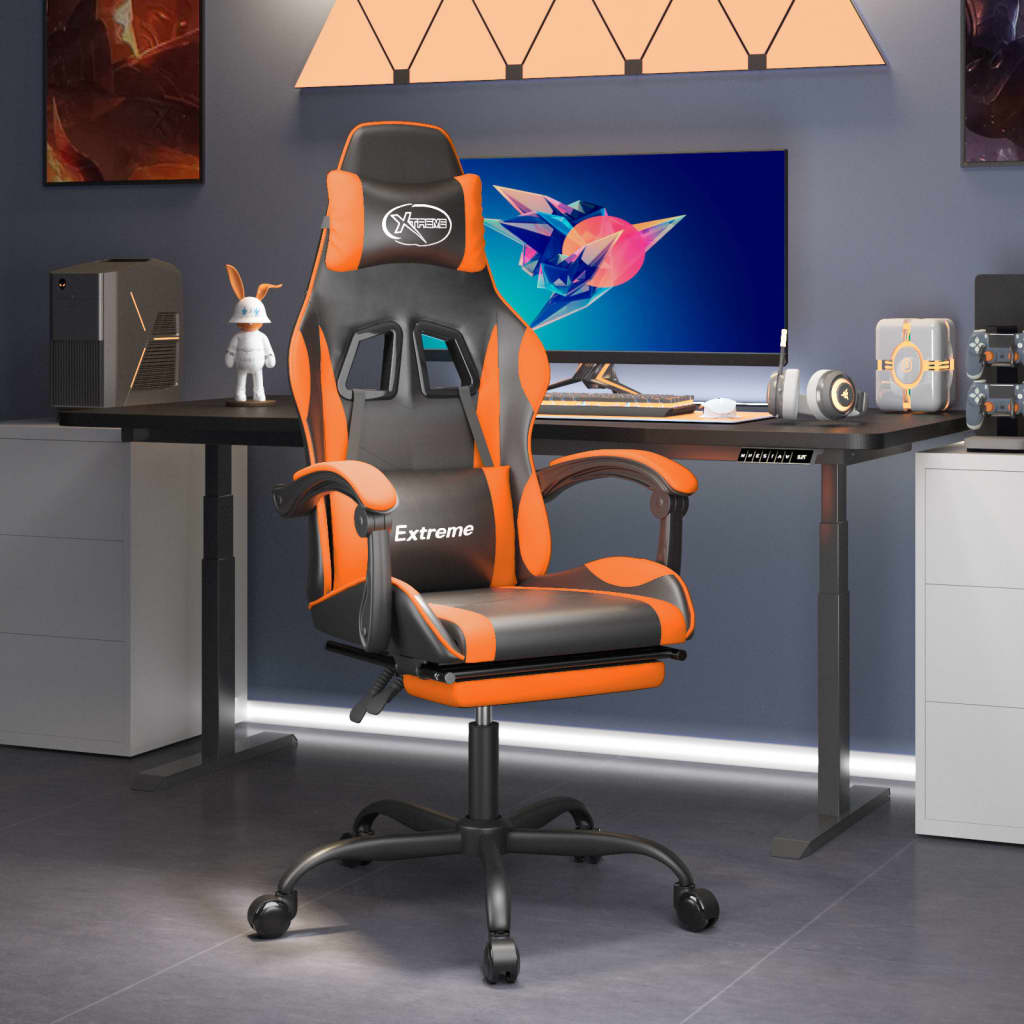 Gaming-Stuhl Drehbar Schwarz und Grün Kunstleder